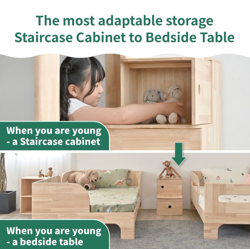 most adaptable storage staircase cabinet for children bed